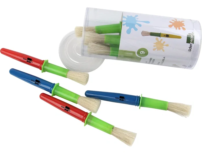 Liderpapel Pinceles Escolares Gruesos con Puntas Grandes y Mango Fácil de Agarrar, Colores Surtidos para Niños Principiantes Liderpapel Pinceles Escolares Gruesos con Puntas Grandes y Mango Fácil de Agarrar, Colores Surtidos para Niños Principiantes