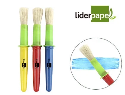 Liderpapel Pinceles Escolares Gruesos con Puntas Grandes y Mango Fácil de Agarrar, Colores Surtidos para Niños Principiantes Liderpapel Pinceles Escolares Gruesos con Puntas Grandes y Mango Fácil de Agarrar, Colores Surtidos para Niños Principiantes