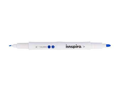 Innspiro Rotulador COLORING doble punta azul 0,4mm/0,8mm