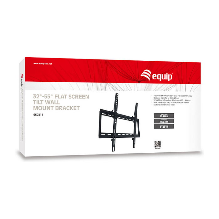 Equip Soporte de pared para TV inclinable 32-55 pulgadas Negro