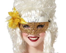 Mascara Dorado Brillante Veneciano para Disfraz de Época