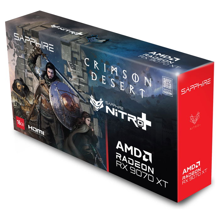 Sapphire Nitro+ AMD Radeon RX 9070 XT Crimson Desert Edition 16GB GDDR6 256-bit PCIe 5.0, 3 Ventiladores Tri-X, OC, RGB, FH/FL (330.8mm)