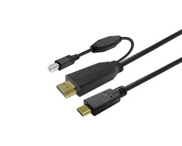 Vivolink Cable para Pantalla Táctil USB-C a HDMI 4K con USB-B Táctil 10m Negro