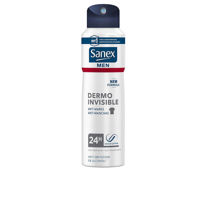 Sanex MEN DERMO INVISIBLE deo vapo Desodorante para Hombre, Spray 200 ml, Sin Manchas Blancas ni Amarillas Sanex MEN DERMO INVISIBLE deo vapo Desodorante para Hombre, Spray 200 ml, Sin Manchas Blancas ni Amarillas