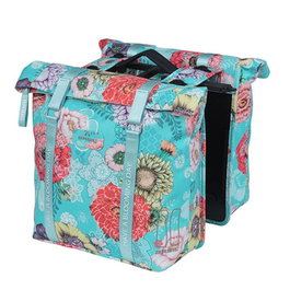Basil Alforjas Bloom Field MIK 28-35L Impermeables Poliéster Azul/Flores con Reflectantes