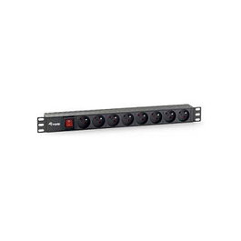 Equip Regleta de alimentación rack 19 1U 8 tomas francesas con interruptor