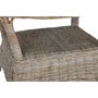 DKD Home Decor Mesa de Comedor de Ratán con Cristal Templado 120x120x82 cm