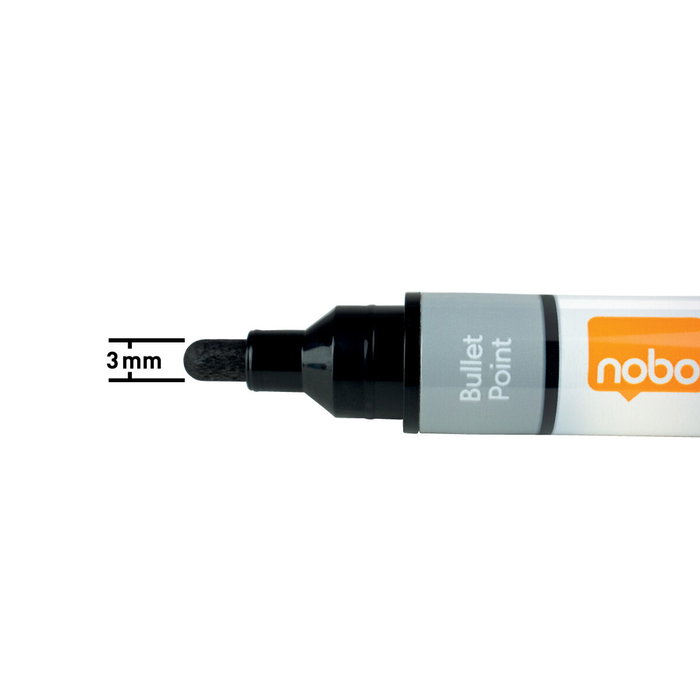 NOBO Pack de 4 Rotuladores para Pizarra de Cristal de Tinta Líquida NOBO Pack de 4 Rotuladores para Pizarra de Cristal de Tinta Líquida