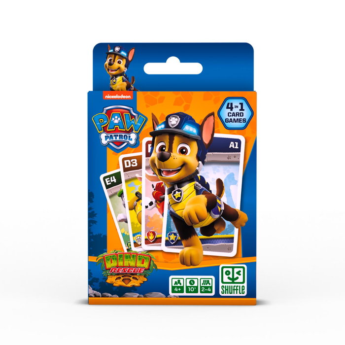 Shuffle Juego de Cartas 4 en 1 Patrulla Canina – Familias, Acción, Parejas y Snap – Español +4 años