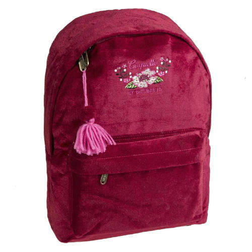 Coquette Mochila Chic 16022090700 Terciopelo Fucsia 24.5 x 35 x 13.5 cm