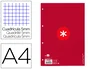 Antartik Recambio A4 80 Hojas 90gr Cuadro 5mm 4 Taladros Banda Marco Color Frambuesa
