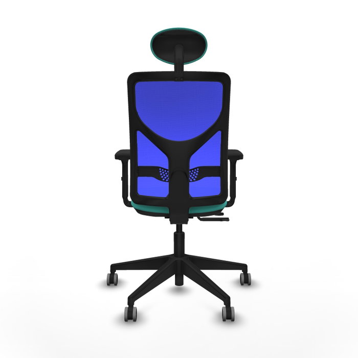 PIQUERAS Y CRESPO Silla de oficina Motilla con mecanismo Sincro/Traslack, Turquesa y Azul