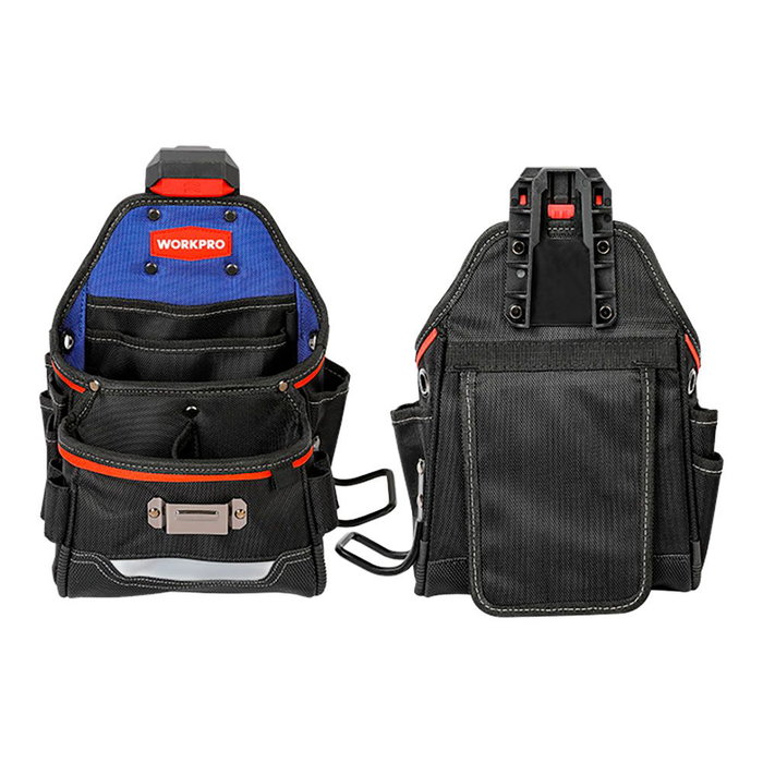 Workpro Bolsa Cintura Constructor Cambio Rápido Poliéster 1800D Varios Bolsillos Herramientas 290 x 225 x 310 mm