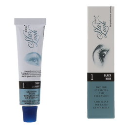 Sinelco Star Look Permanente Tinte para Pestañas y Cejas, Negro Nº1 15 ml - Tinte Profesional de Definición Profunda