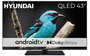 Hyundai QLX43850GSMART Televisor LED 43 pulgadas QLED Smart TV Android HDR Negro