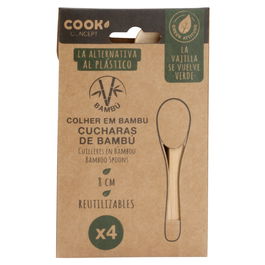 Cook Concept Juego 4 Cucharas Pequeñas Bambú Eco Concept 9x2 cm