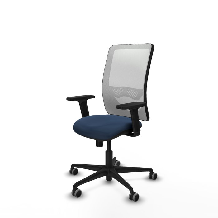 PIQUERAS Y CRESPO Silla de oficina Zulema con mecanismo Sincro, Azul marino y Blanco