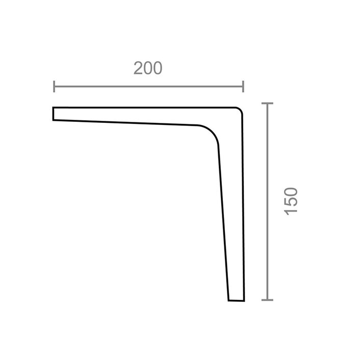Micel Escuadra de aluminio PLM07 blanca 200 x 150 mm