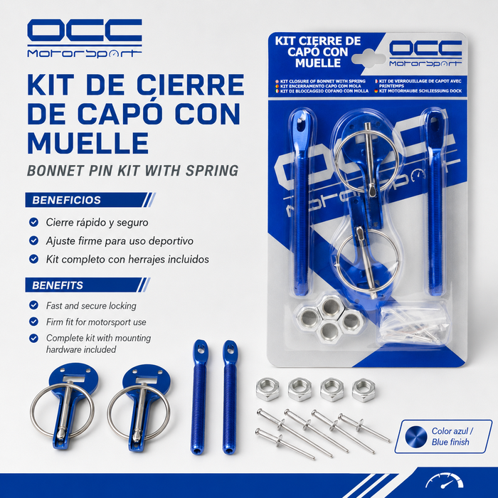 Occ Motorsport Kit Cierre Capot Azul Occ Motorsport Kit Cierre Capot Azul