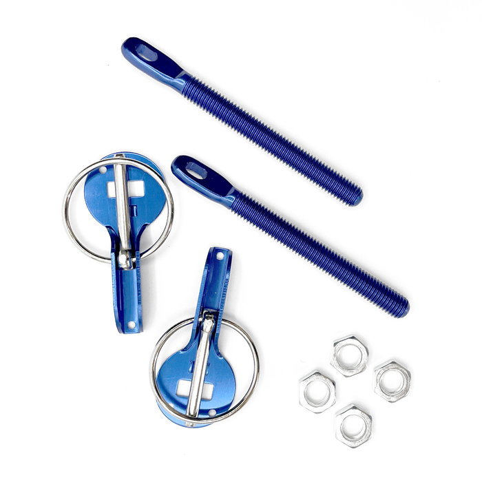 Occ Motorsport Kit Cierre Capot Tipo Muelle Azul OCCRC002 - Acero Inoxidable, Pareja, Estilo Racing