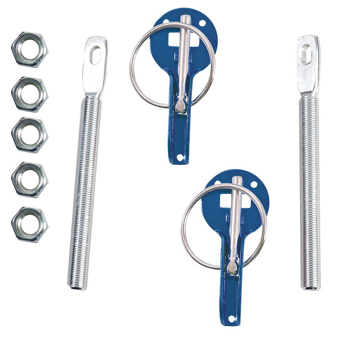 Occ Motorsport Kit Cierre Capot Tipo Muelle Azul OCCRC002 - Acero Inoxidable, Pareja, Estilo Racing