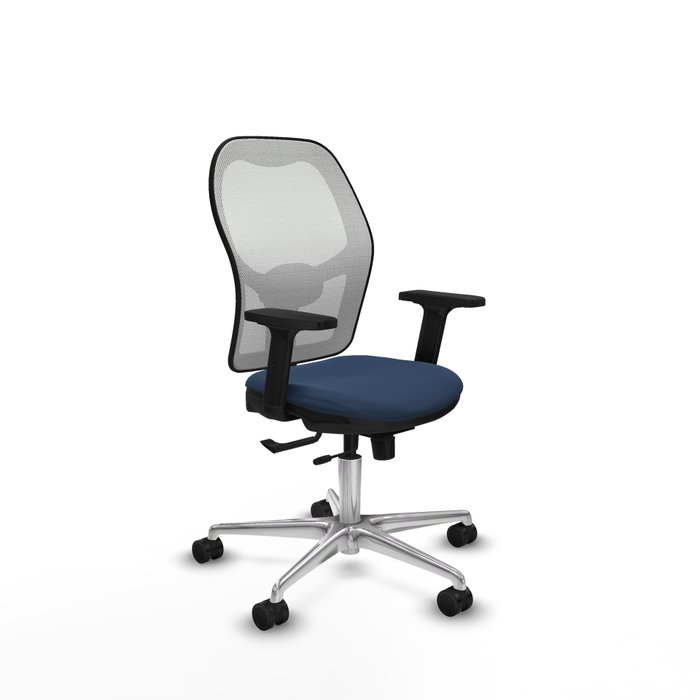 PIQUERAS Y CRESPO Silla de oficina Jorquera con mecanismo Sincro/Traslack Azul marino y Blanco PIQUERAS Y CRESPO Silla de oficina Jorquera con mecanismo Sincro/Traslack Azul marino y Blanco
