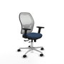 PIQUERAS Y CRESPO Silla de oficina Jorquera con mecanismo Sincro/Traslack Azul marino y Blanco