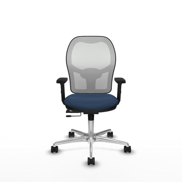 PIQUERAS Y CRESPO Silla de oficina Jorquera con mecanismo Sincro/Traslack Azul marino y Blanco PIQUERAS Y CRESPO Silla de oficina Jorquera con mecanismo Sincro/Traslack Azul marino y Blanco
