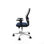 PIQUERAS Y CRESPO Silla de oficina Jorquera con mecanismo Sincro/Traslack Azul marino y Blanco