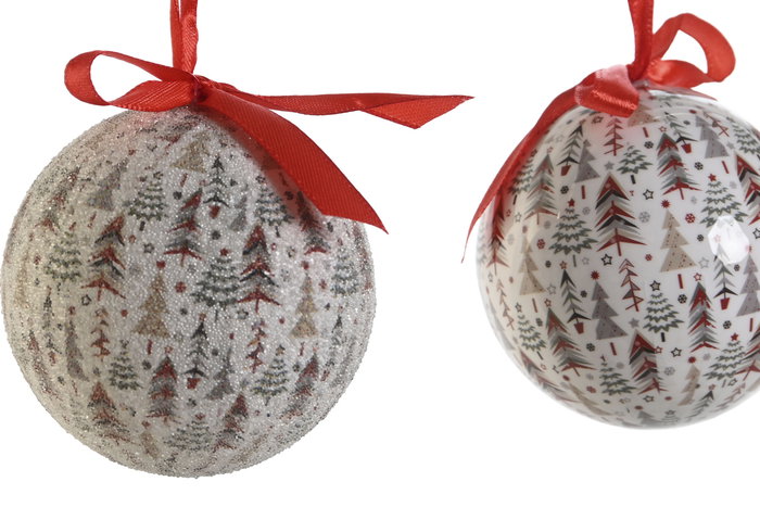 DKD Home Decor Bola Decoracion Navidad Tradicional Blanco Verde Set 14 Piezas 25 x 16 x 25 cm