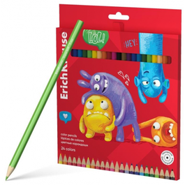 Erich Krause 61794 Caja Lápices de Colores Jolly Friends, 24 Colores, Mina 3mm