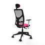 PIQUERAS Y CRESPO Silla de oficina Motilla con mecanismo Sincro/Traslack, Rosa y Gris