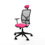 PIQUERAS Y CRESPO Silla de oficina Motilla con mecanismo Sincro/Traslack, Rosa y Gris