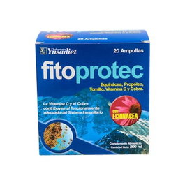 YNSADIET Fito Protec Con Echinacea 20 Ampollas - Vitamina C y Cobre para el Sistema Inmune