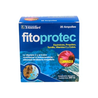 YNSADIET Fito Protec Con Echinacea 20 Ampollas - Vitamina C y Cobre para el Sistema Inmune YNSADIET Fito Protec Con Echinacea 20 Ampollas - Vitamina C y Cobre para el Sistema Inmune
