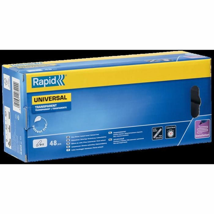 Rapid Pegamento de Alto Flujo Transparente 12 mm x 48 barras