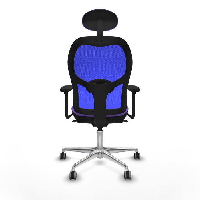 PIQUERAS Y CRESPO Silla de oficina Jorquera con mecanismo Sincro, Tela Lila y Malla Azul