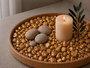 Giftdecor Bote Piedra Metalizada Oro 700g con Piedras de 10-20 mm (Set de 12)