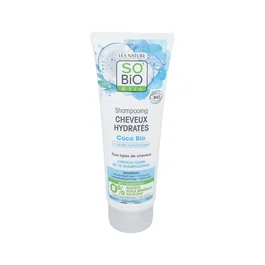 So'Bio Etic Champú Hidratante con Coco y Ácido Hialurónico 250 ml - Cabello Sano - Certificado Ecocert - 97% Origen Natural