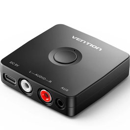 Vention Receptor de Audio Bluetooth 5.1 NAJB0 para Altavoces con Salidas RCA y Jack 3.5mm - Negro