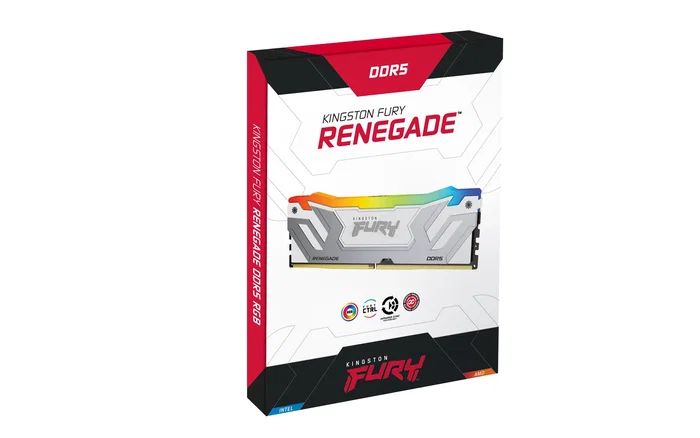 Kingston FURY Renegade RGB 48 GB (2x24 GB) DDR5 8400 MT/s CL40 CUDIMM - Blanco/Plata