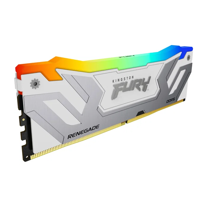 Kingston FURY Renegade RGB 48 GB (2x24 GB) DDR5 8400 MT/s CL40 CUDIMM - Blanco/Plata
