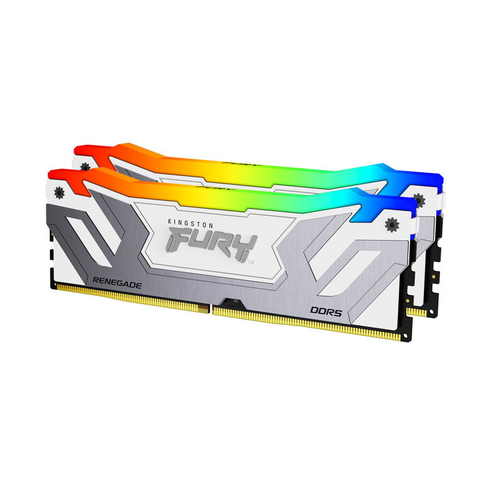 Kingston FURY Renegade RGB 48 GB (2 x 24 GB) DDR5 8400 MT/s CL40 CUDIMM Blanco/Plata Kingston FURY Renegade RGB 48 GB (2 x 24 GB) DDR5 8400 MT/s CL40 CUDIMM Blanco/Plata
