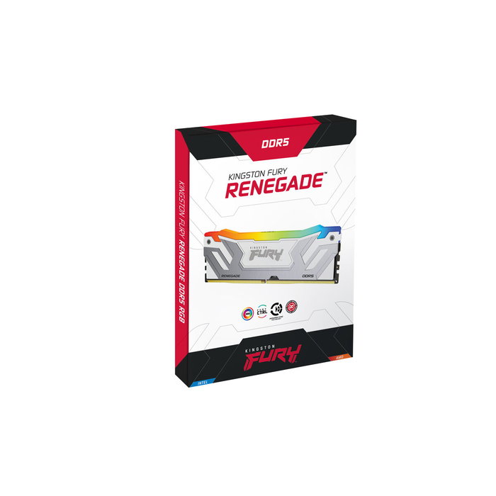 Kingston FURY Renegade RGB 48 GB (2 x 24 GB) DDR5 8400 MT/s CL40 CUDIMM Blanco/Plata Kingston FURY Renegade RGB 48 GB (2 x 24 GB) DDR5 8400 MT/s CL40 CUDIMM Blanco/Plata