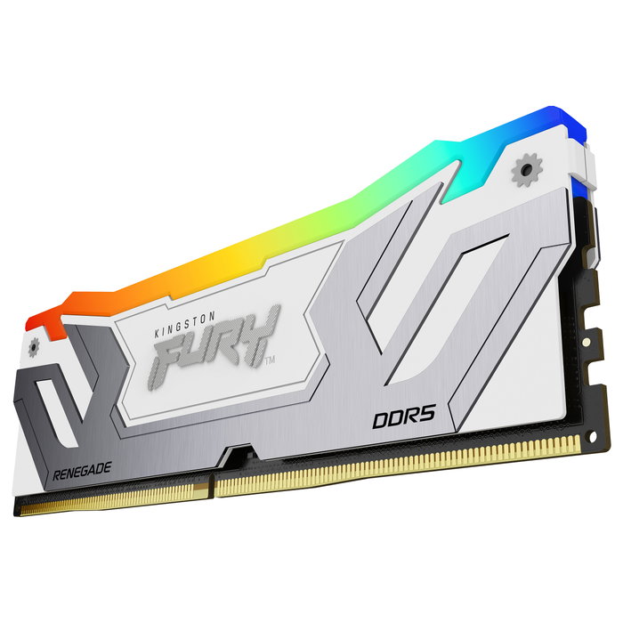 Kingston FURY Renegade RGB 48 GB (2 x 24 GB) DDR5 8400 MT/s CL40 CUDIMM Blanco/Plata Kingston FURY Renegade RGB 48 GB (2 x 24 GB) DDR5 8400 MT/s CL40 CUDIMM Blanco/Plata