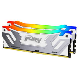 Kingston FURY Renegade RGB 48 GB (2x24 GB) DDR5 8400 MT/s CL40 CUDIMM - Blanco/Plata