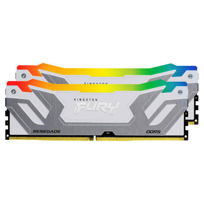 Kingston FURY Renegade RGB 48 GB (2 x 24 GB) DDR5 8400 MT/s CL40 CUDIMM Blanco/Plata Kingston FURY Renegade RGB 48 GB (2 x 24 GB) DDR5 8400 MT/s CL40 CUDIMM Blanco/Plata