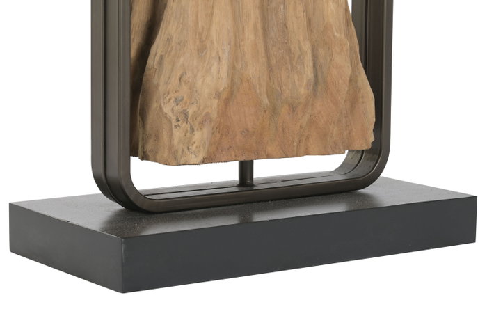 DKD Home Decor Lámpara de pie de Teca y Hierro Hecha a Mano