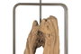 DKD Home Decor Lámpara de pie de Teca y Hierro Hecha a Mano