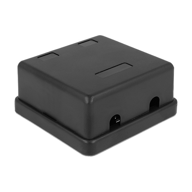 DeLOCK Keystone Leergehäuse 2 Port schwarz - 86257 - Carcasa vacía 2 puertos, negro - Ancho 59 mm, Profundidad 61.5 mm, Altura 28.5 mm